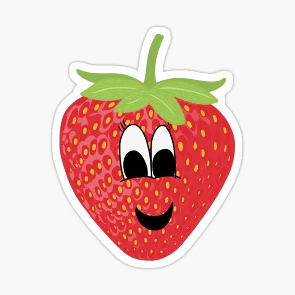 Smiling Strawberry Sticker