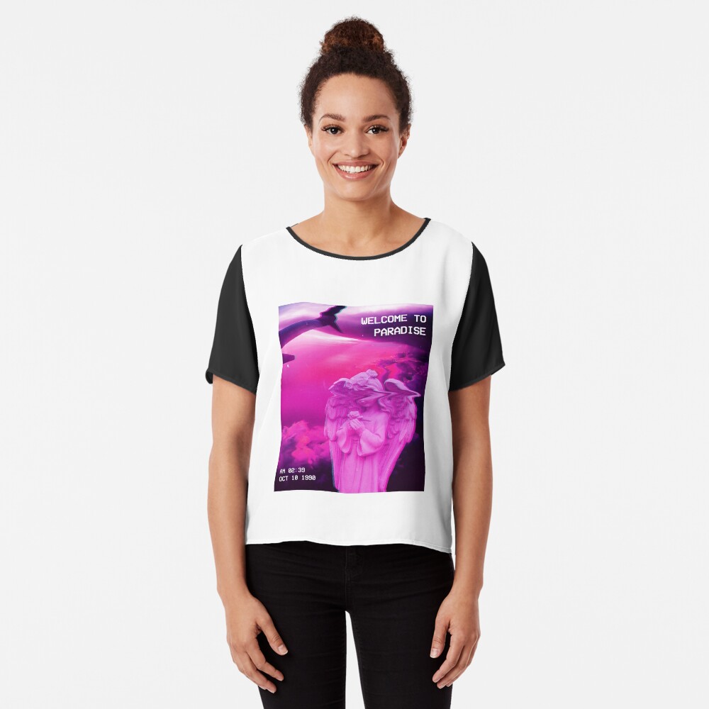 Aesthetic Vaporwave Angel Statue. Welcome to Paradise Meme design Tote Bag  by D&C DesignStudio