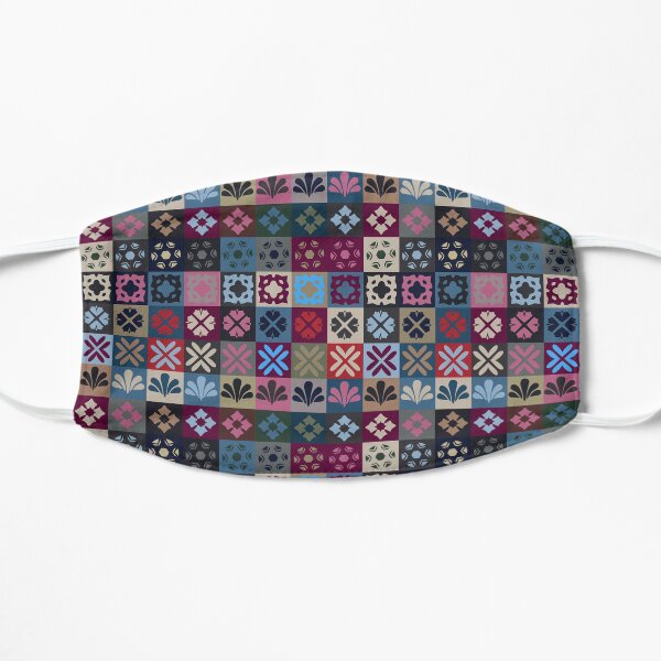Checkered Patchwork Tile Pattern Flat Mask
