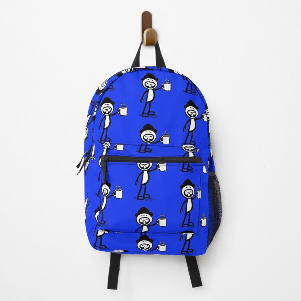 Item preview, GG Coffee Guy Stick Figure Blue Background designed and sold by GDGCreations.