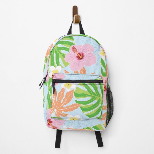 Item preview, pastel pink and white flowers with tropical leaves botanic patterns designed and sold by The Pattern Mill.