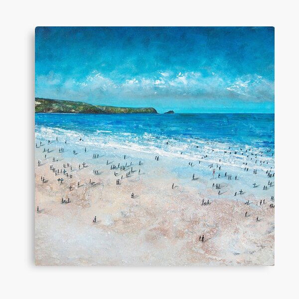 Fistral Beach, Newquay Cornwall Art Canvas Print