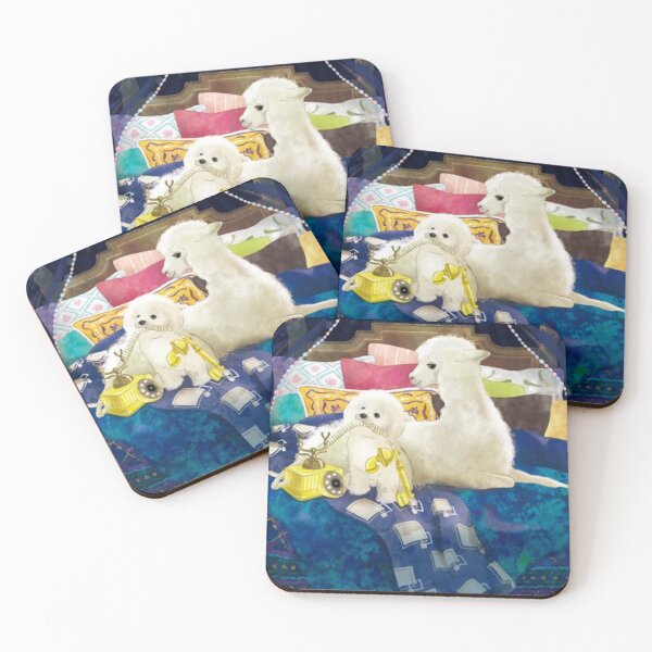 Item preview, Lama and puppy making a phone call designed and sold by coolkatia.