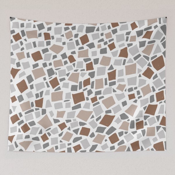 Item preview, Broken Tiles Mosaic Pattern Brown Color Background GC-120-3 designed and sold by GraphicCharms.