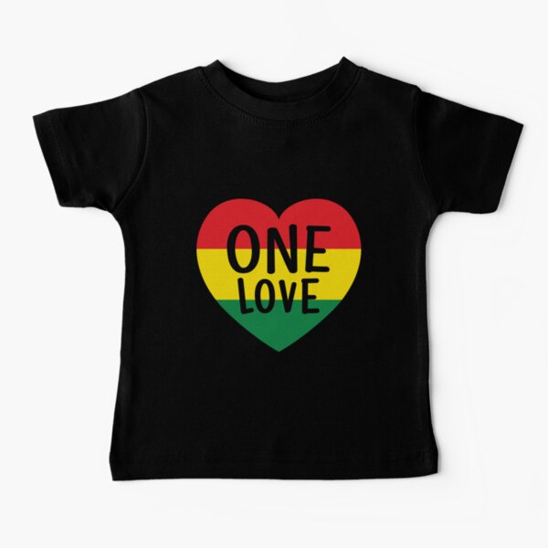 Rasta Reggae Music One Love Heart Rastafarian Baby T-Shirt