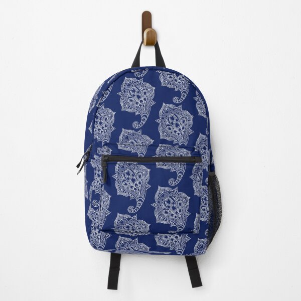 Item preview, Pointed Paisley Pattern White on Dark Blue designed and sold by brittlouise.