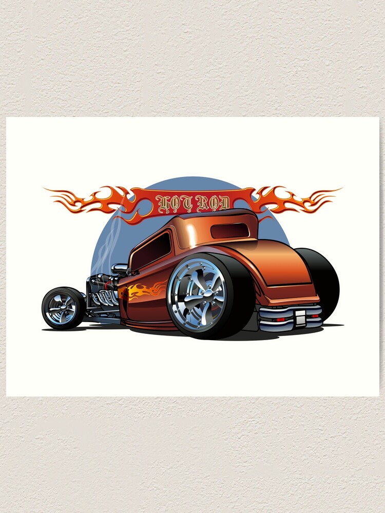 Cartoon Hot Rod | Art Print