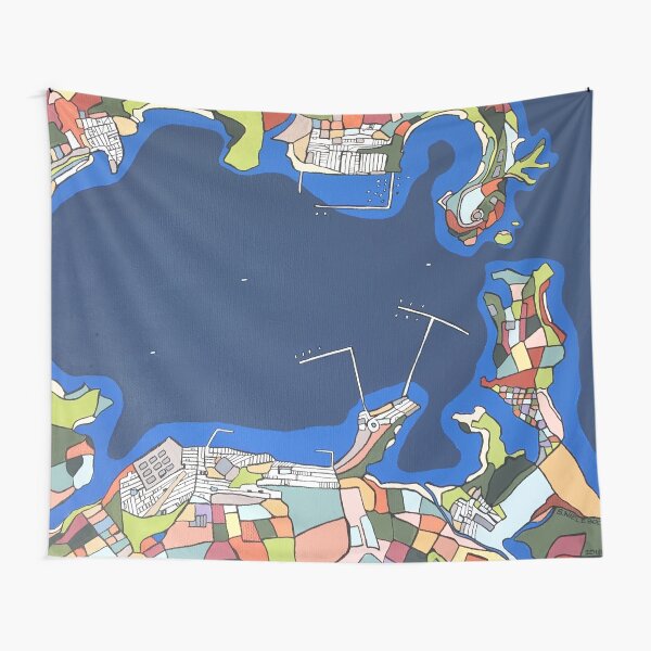 A port in Italy - arial view Tapestry