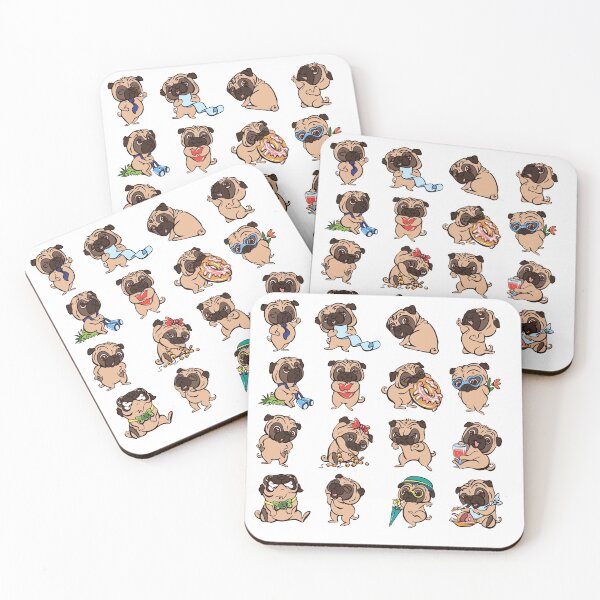 Item preview, Cute Pug Icon set collection designed and sold by Eskitus Fashion.