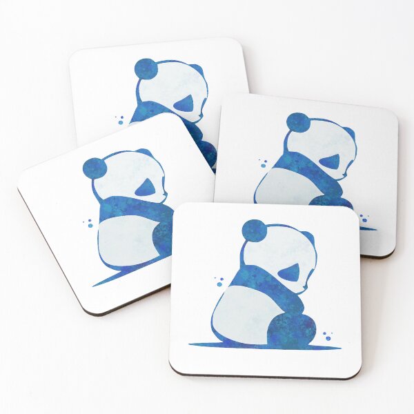 Item preview, Cute Shy Panda Art Blue Paint  designed and sold by Rocket Fox.
