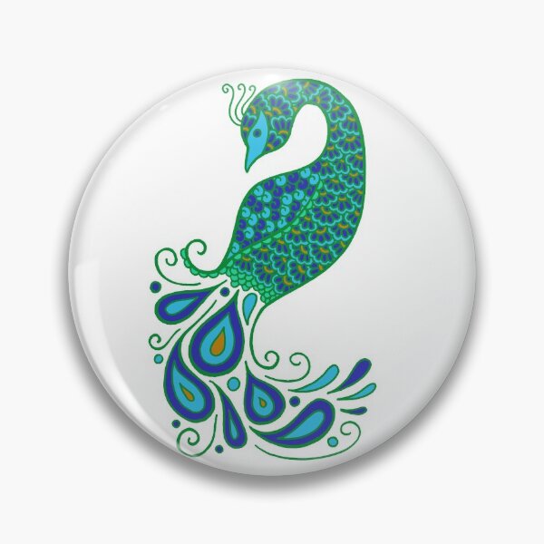 Item preview, Blue and Green Peacock || Nature || Henna designed and sold by Hilary Leslie.