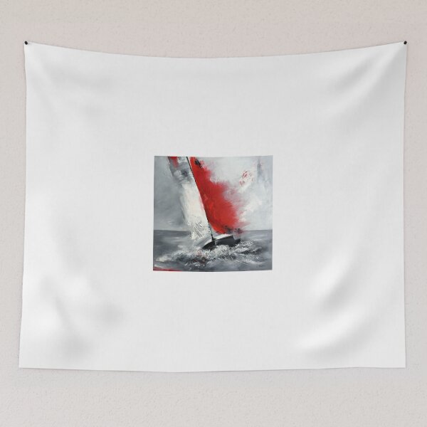 Item preview, Red sail boat designed and sold by Lydie Allaire Allaire.