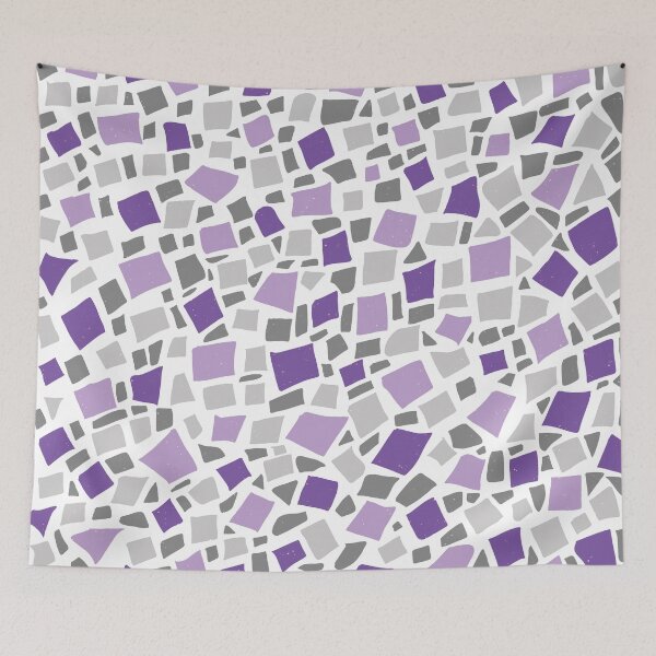 Item preview, Broken Tiles Mosaic Pattern Light Purple Color Background GC-120-5 designed and sold by GraphicCharms.