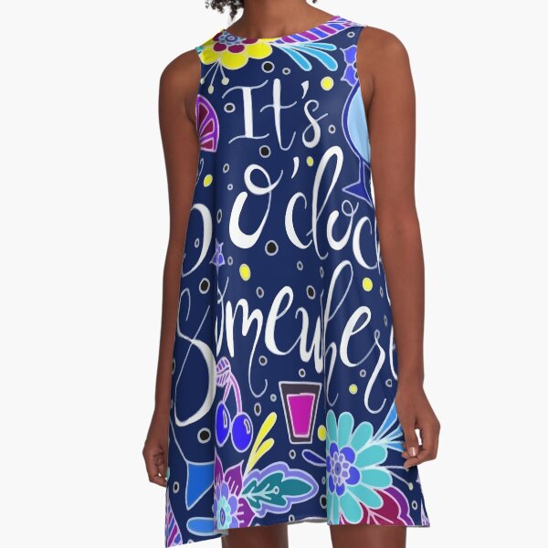 It's 5 O'Clock Somewhere || Dark Palette || Happy Hour A-Line Dress