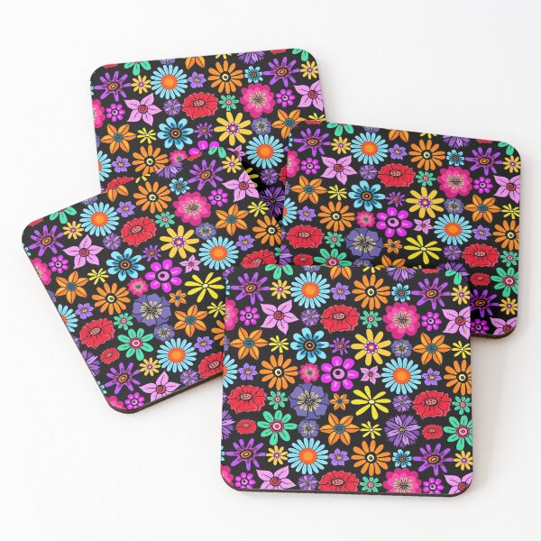Item preview, Psychedelic summer flowers pattern designed and sold by Carrie_Anne_Designs.