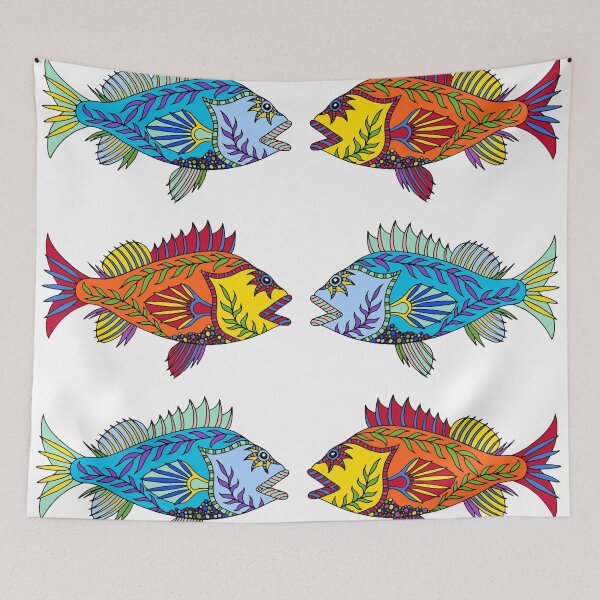Item preview, Red and Blue Rockfish || Nature || Ocean  designed and sold by Hilary Leslie.