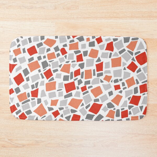 Item preview, Broken Tiles Mosaic Pattern Bright Red Color Background GC-120-6 designed and sold by GraphicCharms.
