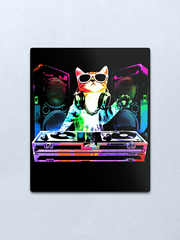 Alternate view of HOUSE CAT (New DJ Kitty) Metal Print