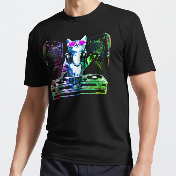 HOUSE CAT New DJ Kitty Active T Shirt for Sale by robotface Redbubble