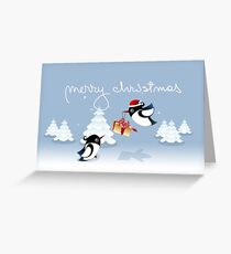 Xmas Card - Birds, Trees & Christmas Gift Greeting Card