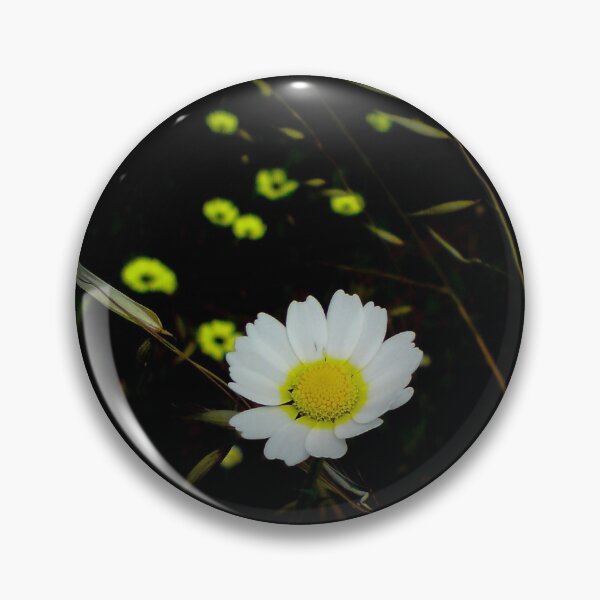 Item preview, Daisy On Black Background With Small Yellow Flowers designed and sold by Capuletdesigns.