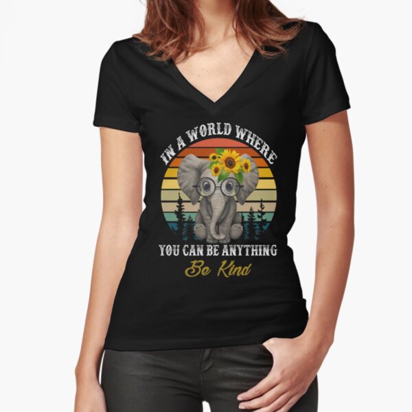Elephant Sunflower Make America Kind Again T-Shirt Funny Us Independence Day T-Shirt