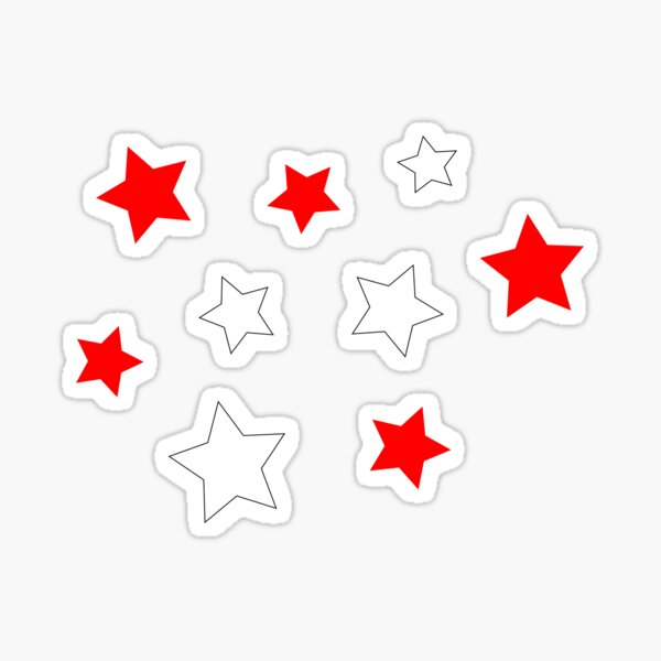 Red and White Stars Sticker
