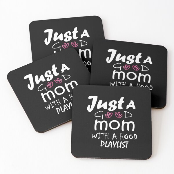Item preview, t-shirt Hood Playlist Just a Good Mom With A Hood Playlist T-Shirt Slim Fit shirt designed and sold by BoxHM.