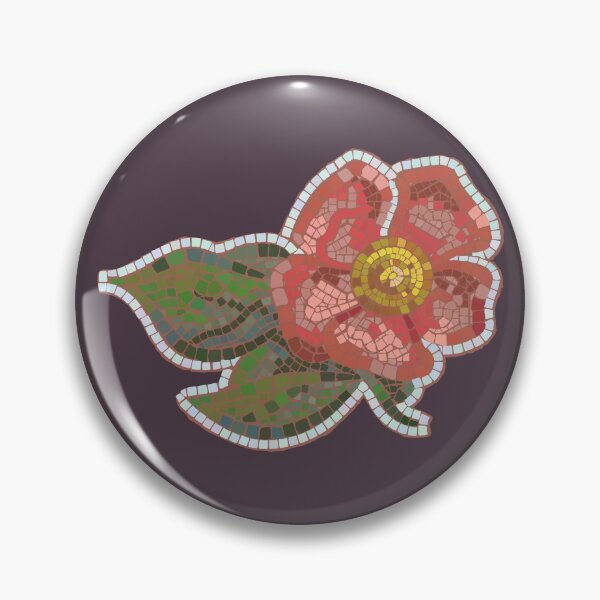 Item preview, Vintage Flower In Roman Mosaic Art Style designed and sold by okpinsArtDesign.