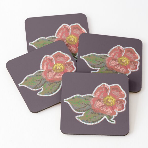 Item preview, Vintage Flower In Roman Mosaic Art Style designed and sold by okpinsArtDesign.