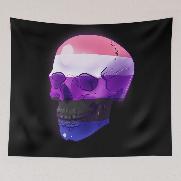 Item preview, Genderfluid Pride Skull designed and sold by Duessa.