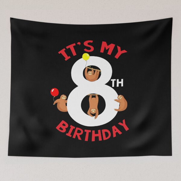 Item preview, Sloth Theme 8 Years old Birthday Party Theme Gift designed and sold by 2blackcherries.