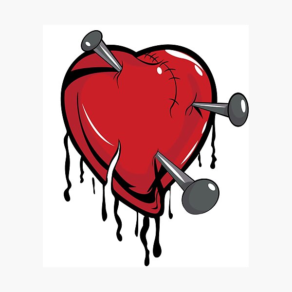 Impression Photo Cœur Brise Qui Saigne Bande Par Headpossum Redbubble