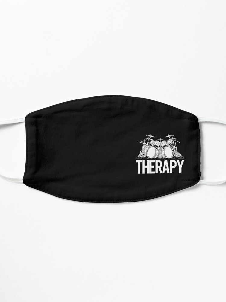 Alternate view of Drummers Therapy Drum Set Cartoon Illustration Mask