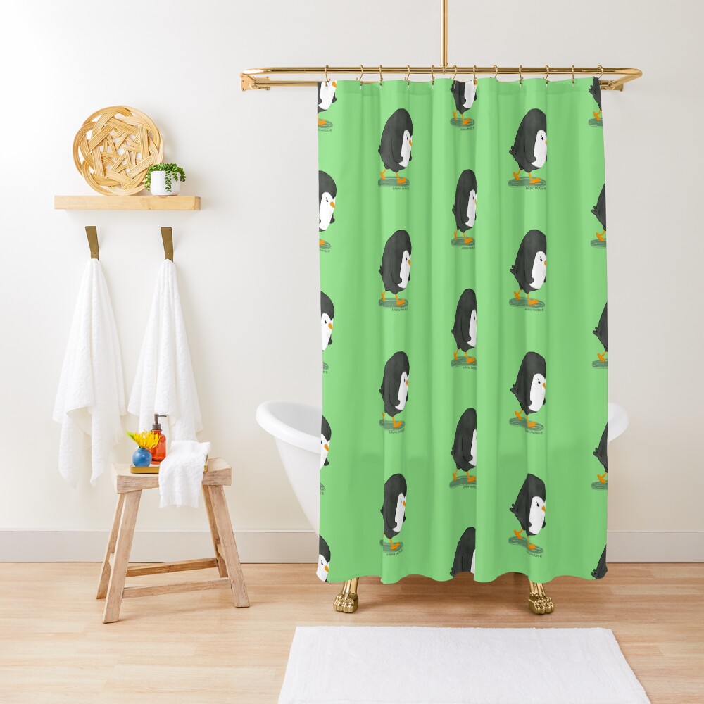 Grumpy Penguin 2 Shower Curtain