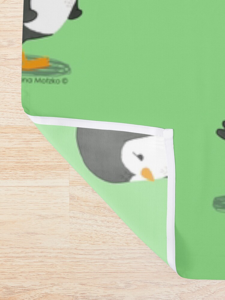 Alternate view of Grumpy Penguin 2 Shower Curtain
