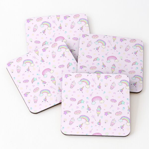 Item preview, unicorn ice cream rainbow donut pastel background designed and sold by TheSimpleMan.