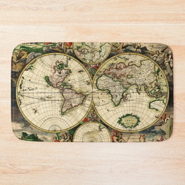 Item preview, World Map 1689 - Double Hemisphere designed and sold by NewNomads.