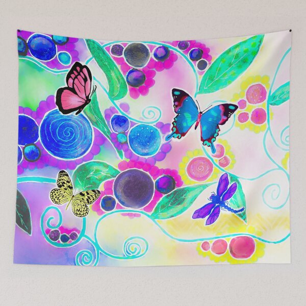 Item preview, Whimsical flowers and insects designed and sold by MelanieNad.