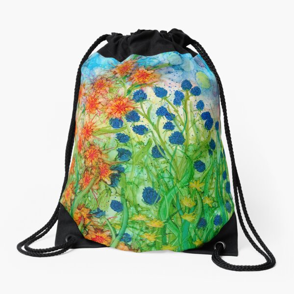 Summer Meadow Drawstring Bag