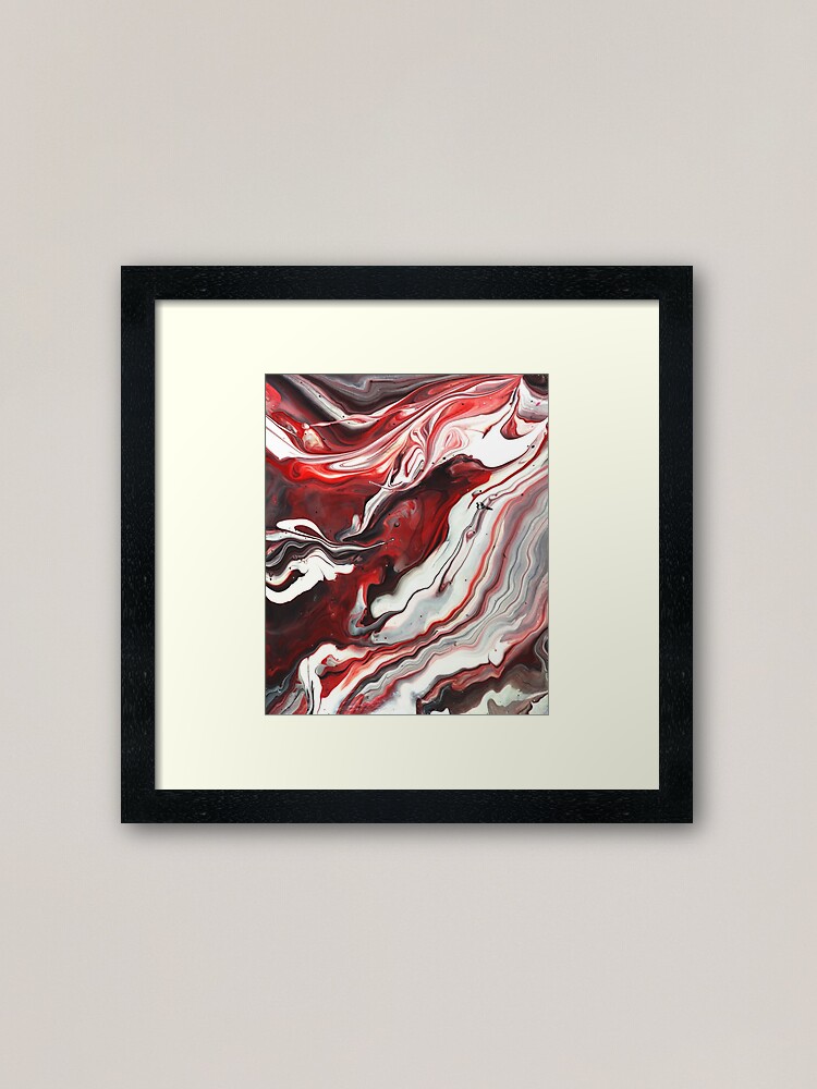 Acrylic Paint Pour Design Red White Grey Black Metal Print for Sale by  MoCraftsCo