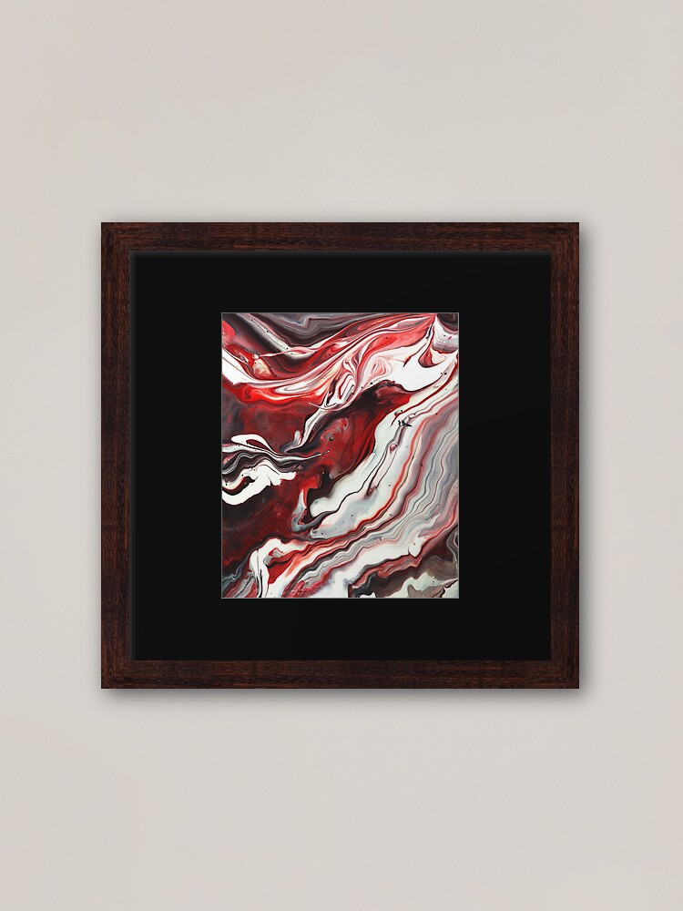 Acrylic Paint Pour Design Red White Grey Black Metal Print for Sale by  MoCraftsCo