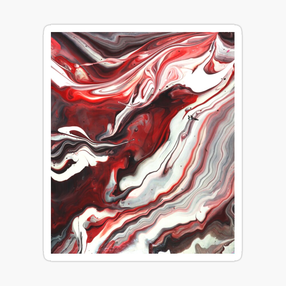 Acrylic Paint Pour Design Red White Grey Black Metal Print for Sale by  MoCraftsCo