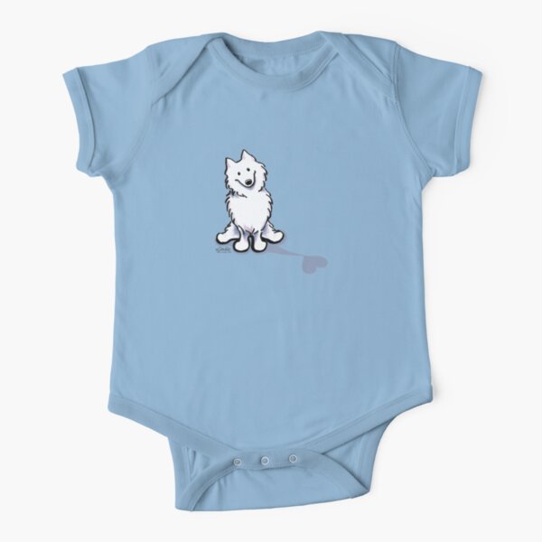 Samoyed Love Shadow Short Sleeve Baby One-Piece