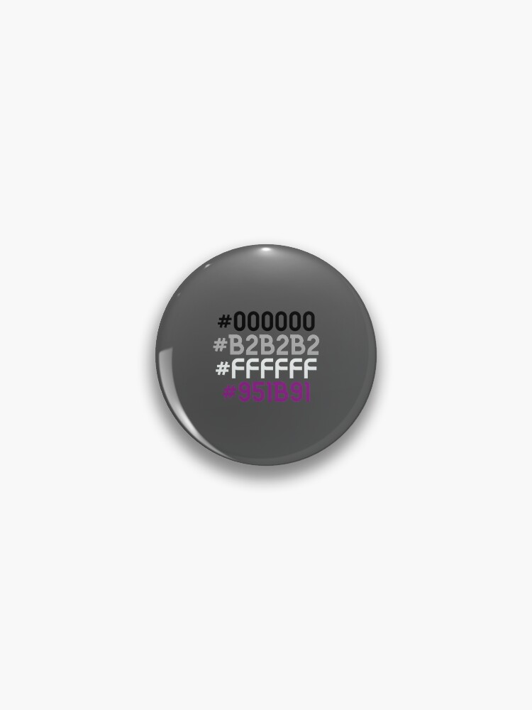 Asexual Hex Code Flag Pin By Spookywoosh Redbubble