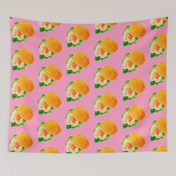 Item preview, Hamburguesa de flores. Humor vegano. Impresión de la foto etiqueta designed and sold by JenyaPo.