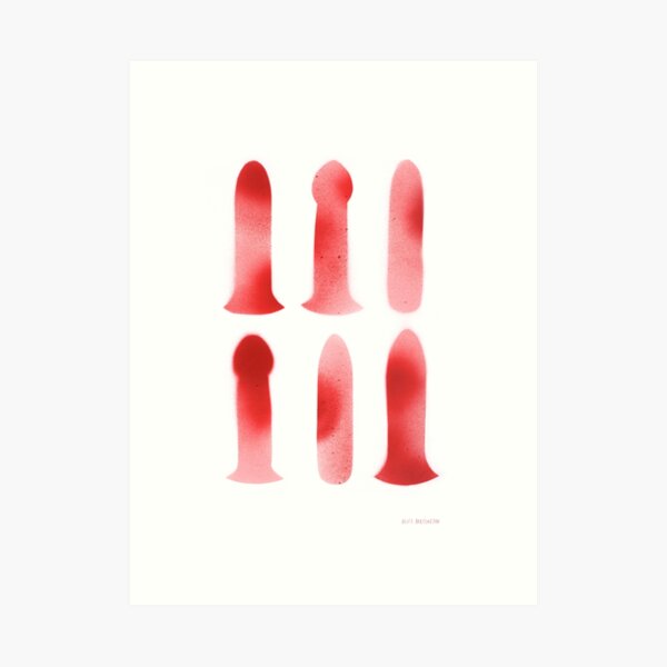 Dildo Artwork Red and Pink Art Print