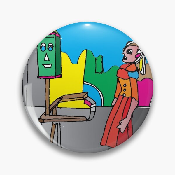 Item preview, Robbie Robot and Ms. Red, TeresaTown at Redbubble 2020 designed and sold by Mark Stansberry.