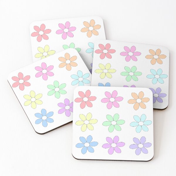 Item preview, Rainbow Pastel Flowers - 9 Pack designed and sold by Danimw.