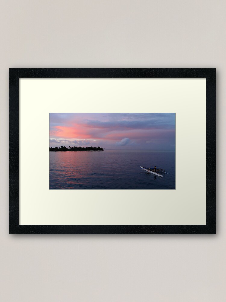 Alternate view of Sunset at Ninigo Atoll Framed Art Print